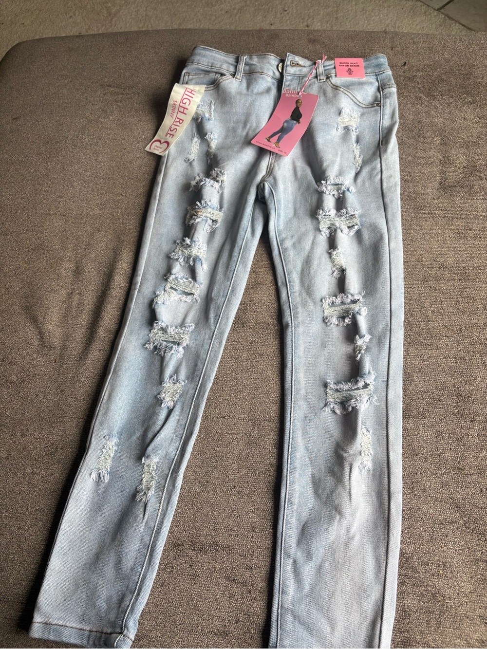 Light Wash Distressed Skinny Jeans - NWT